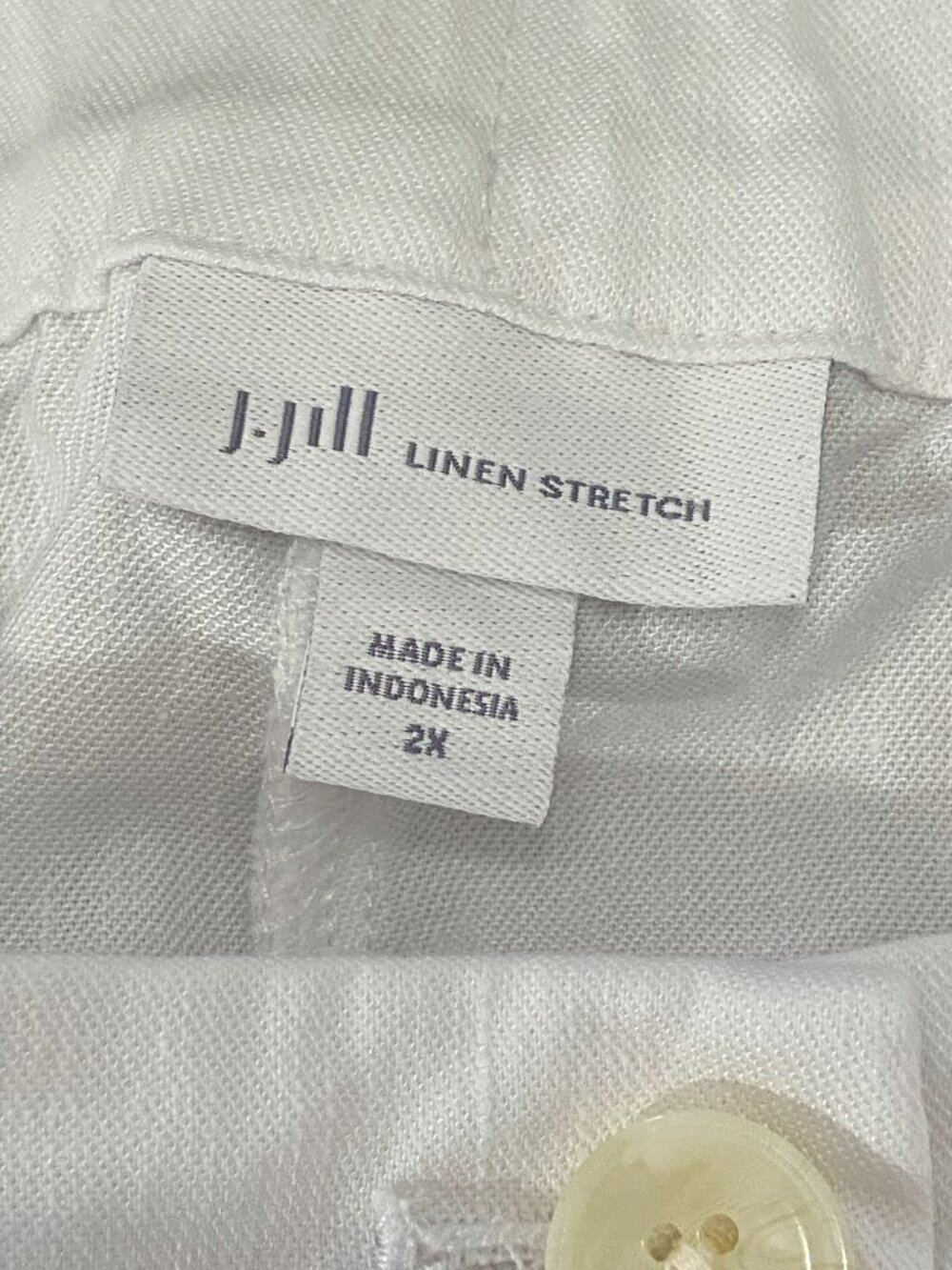 J.Jill White Linen Stretch Pull-On Cropped Capri Pants 2X - Picture 3 of 8